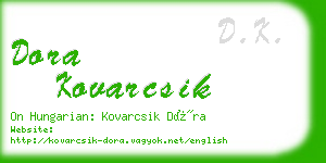 dora kovarcsik business card